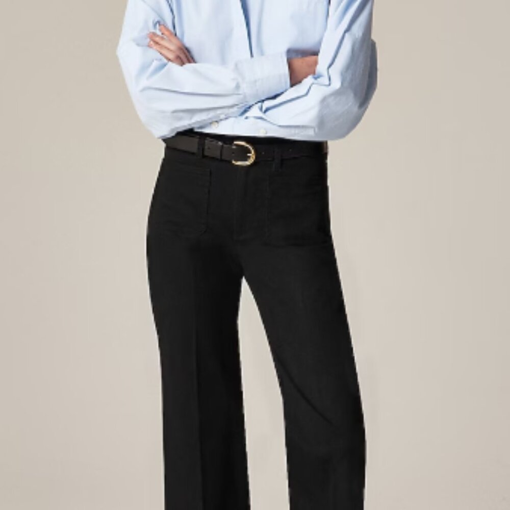 J.Crew Charley kickout cropped pant in chino, in Black, Size 31